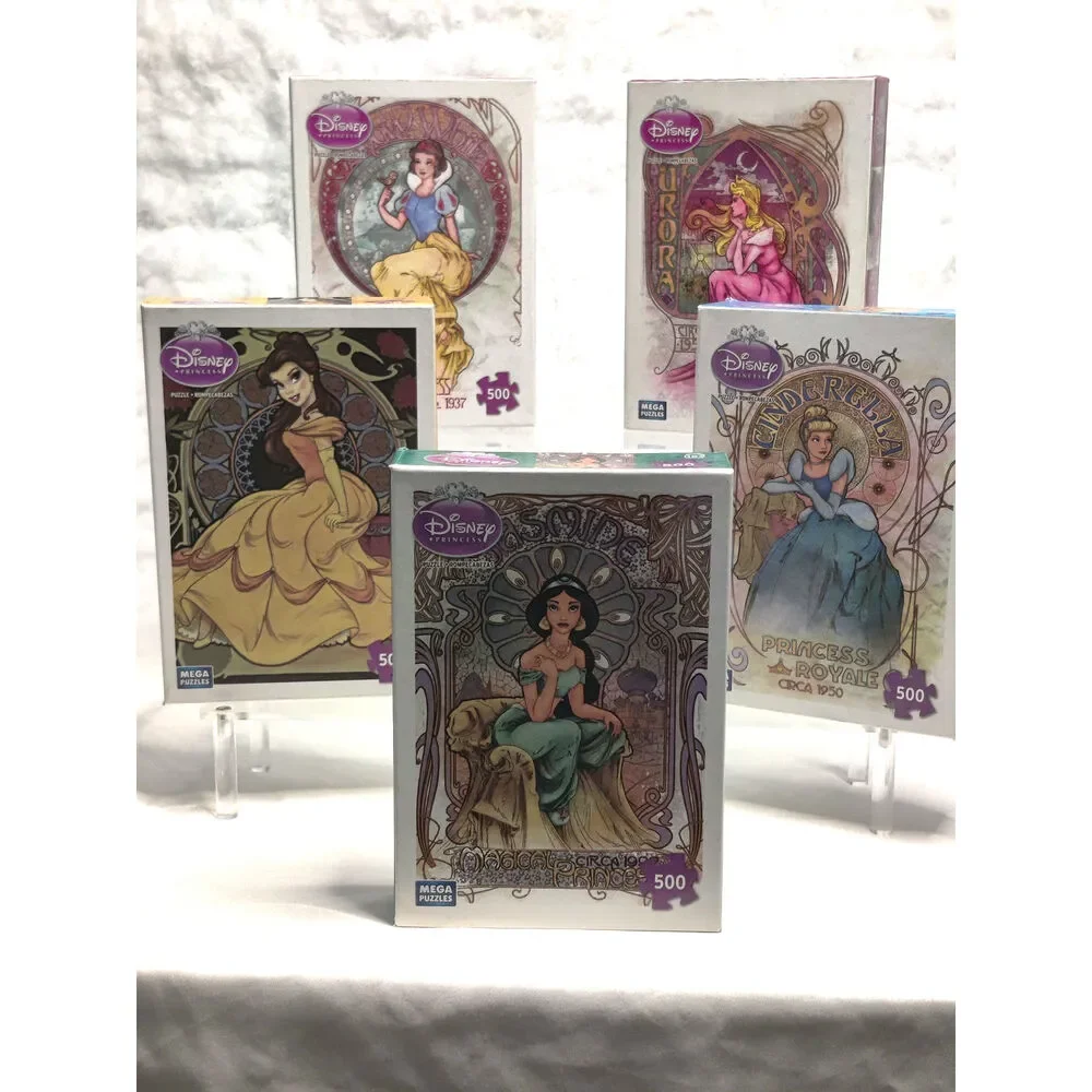 Disney Princess Art Nouveau 500 Piece Puzzles Lot of 5 - NIB/Sealed